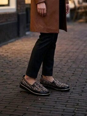 Ron White Sha-Nell Women's Mulicolor Tweed Fabric with Elastic Goring Loafers